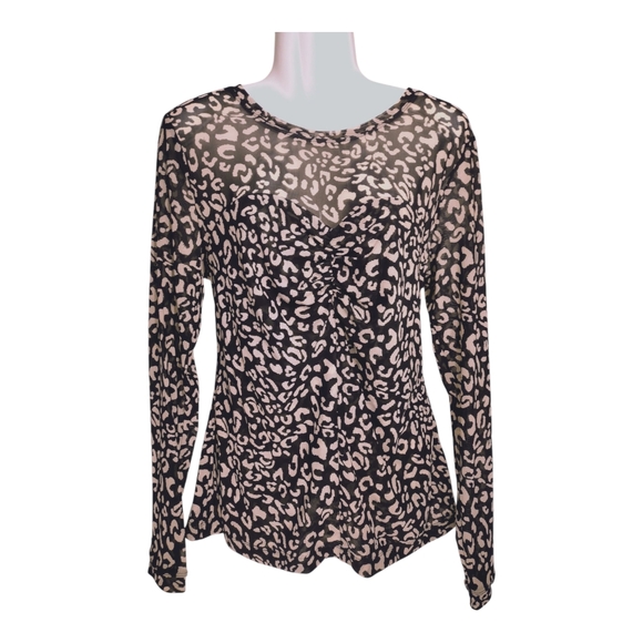 Cabi Top Sweetheart Leopard Print Mesh # 4163 Size M - Picture 3 of 7